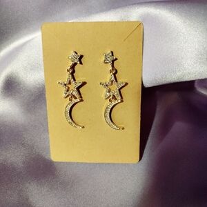 Celestial Gold Star and Moon Earrings